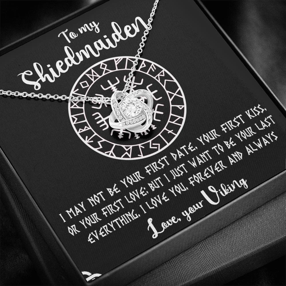 Shield-Maiden Necklace Viking Norse Nordic Jewelry For Woman Gifts Knot Pendant