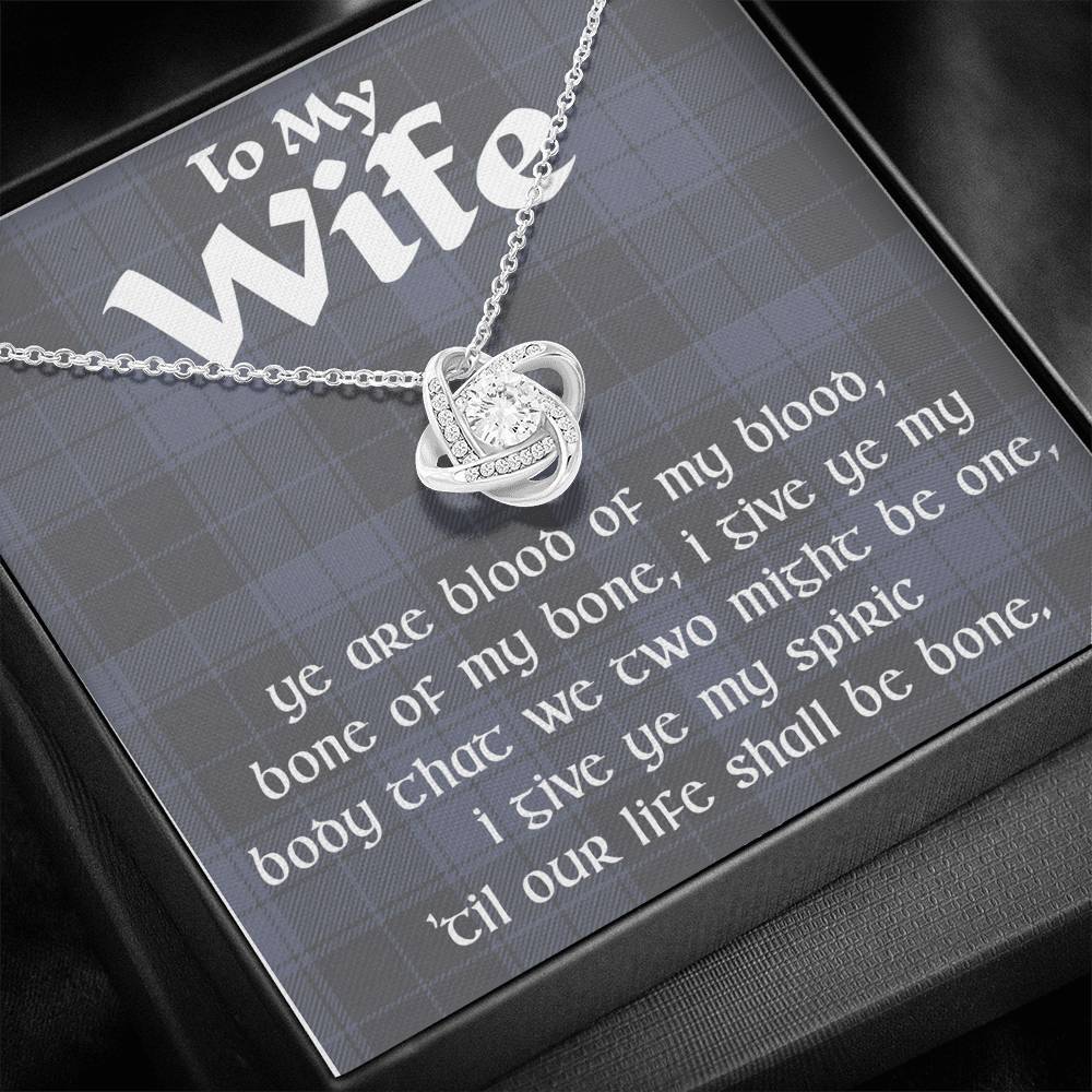 To My Wife Celtic Love Knot Pendant Necklace, Gift For Wife, Anniversary Jewelry