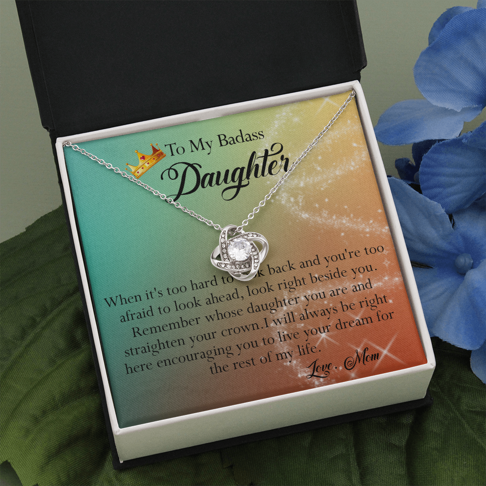 156A To My Badass Daughter Necklace, Gift for Her, Women, Birthday Gift from Mom