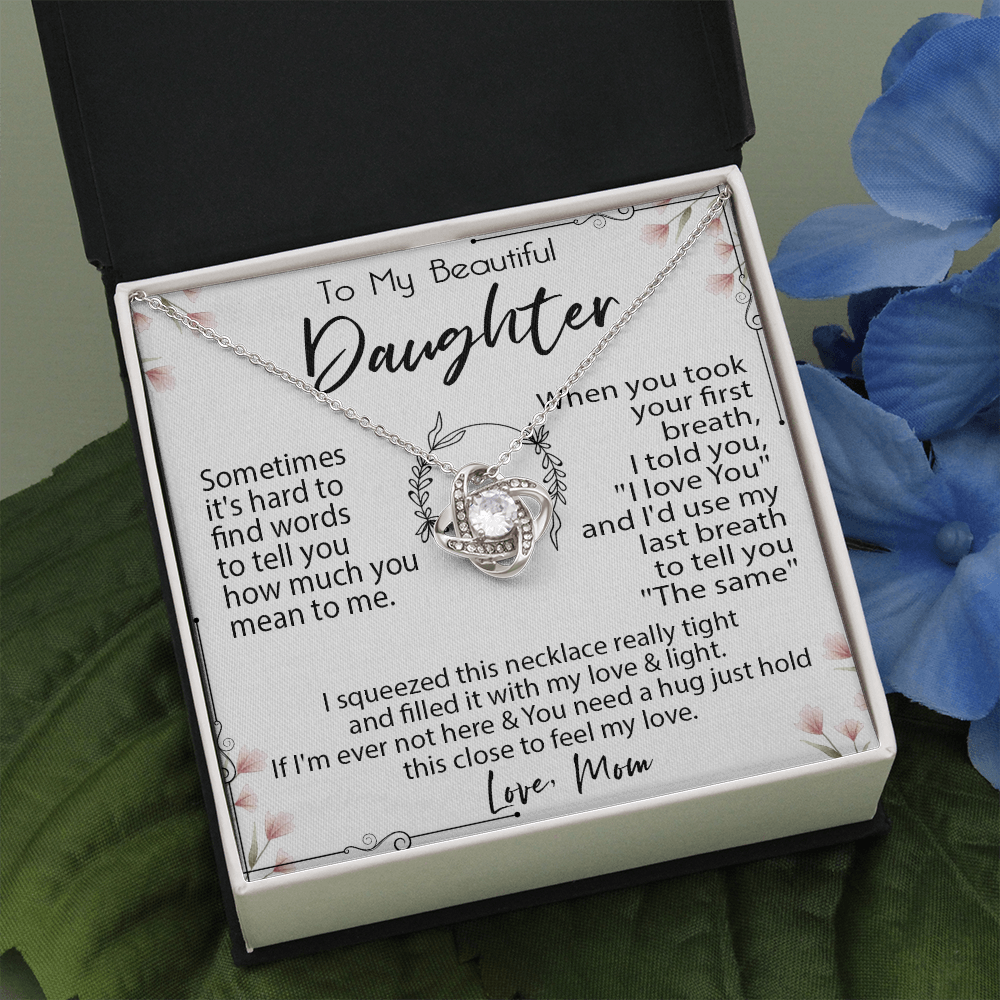 19A Necklace To My Beautiful Daughter, Necklace Gift for Daughter/Her From Mom