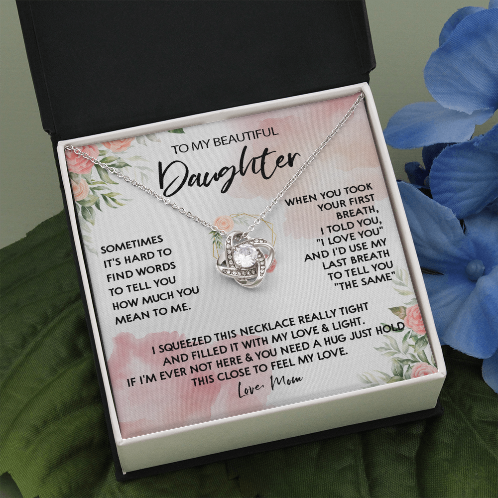 131A Necklace To My Beautiful Daughter, Gift for Daughter from Mom, Birthday Gift