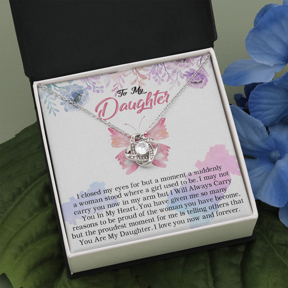 24A Butterfly To My Daughter Necklace, Gift Birthday, Holiday, Daughter Necklace