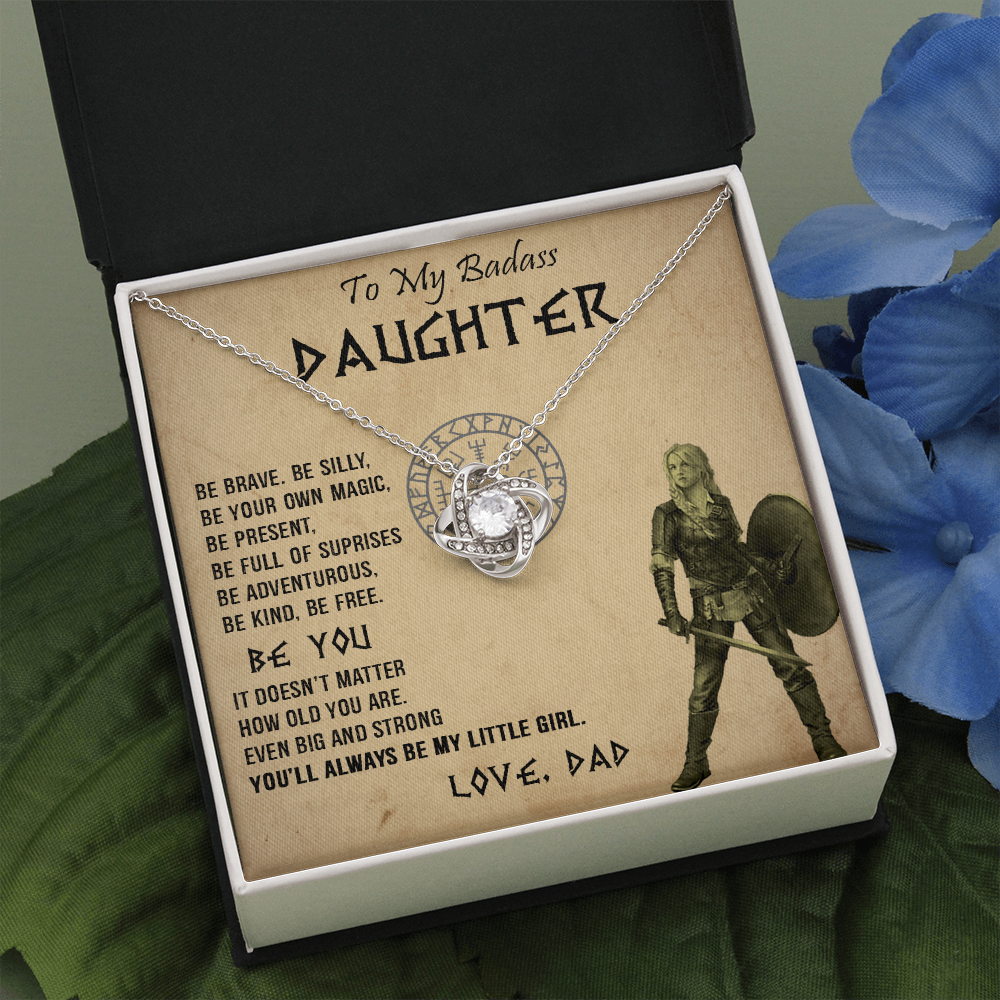 20A Viking Necklace Gift for Badass Daughter, Necklace Gift for Her From Viking Dad