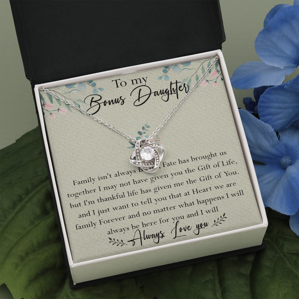 39A To My Bonus Daughter Necklace Family Isn't Always Blood Gift for Bonus Daughter