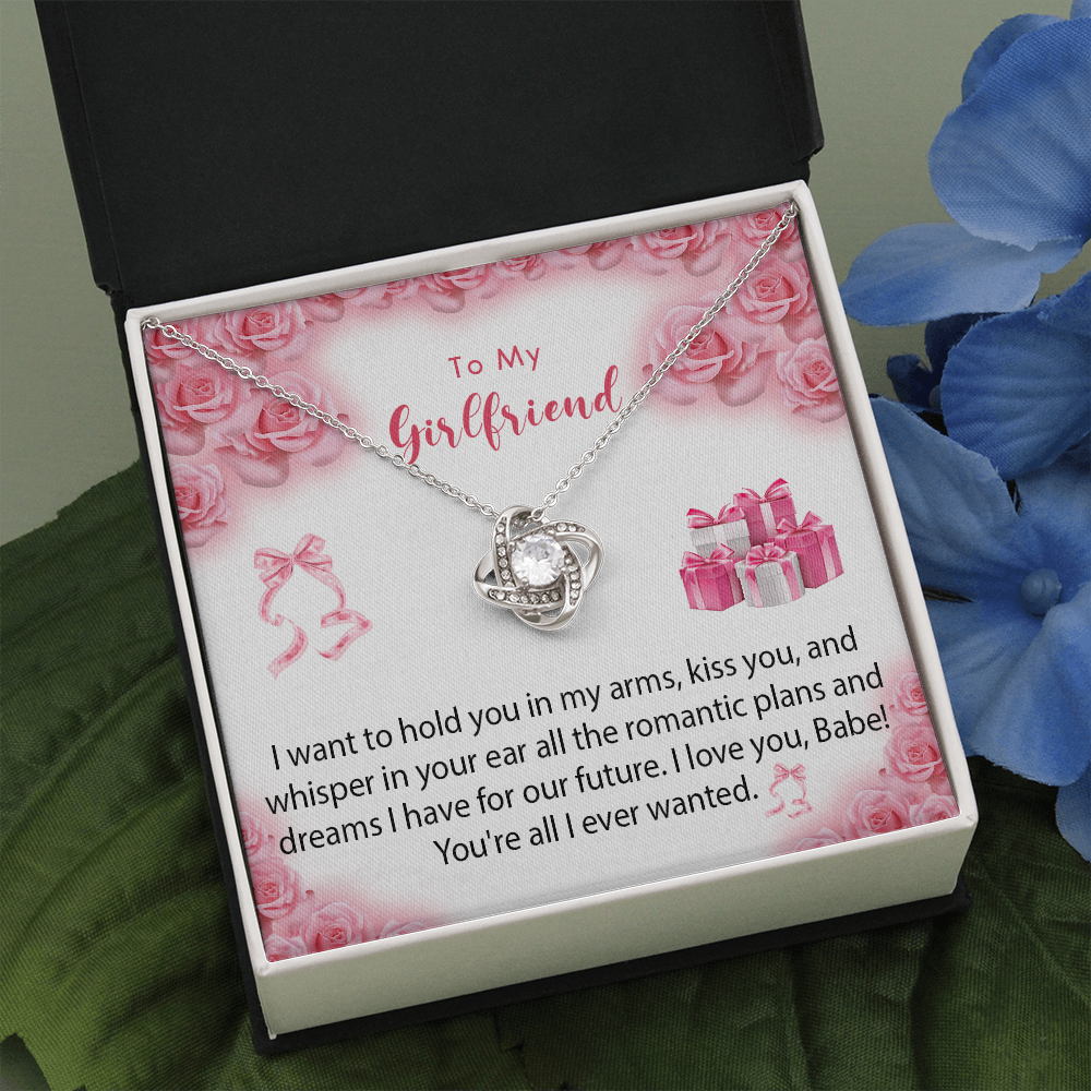 256A Necklace To My Girlfriend, Gift for Her From Boyfriend, Love Rose Gift for Girl