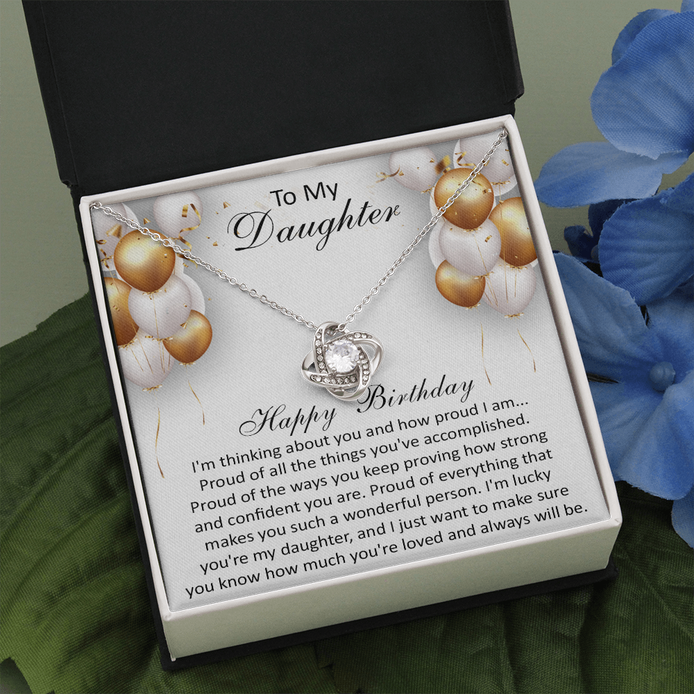 407A To My Daughter Necklace, Happy Birthday Gift, Necklace Gift For Daughter