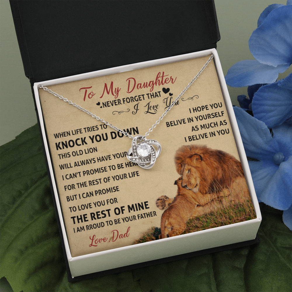 To my Daughter I Love You Necklace Lion Dad 513