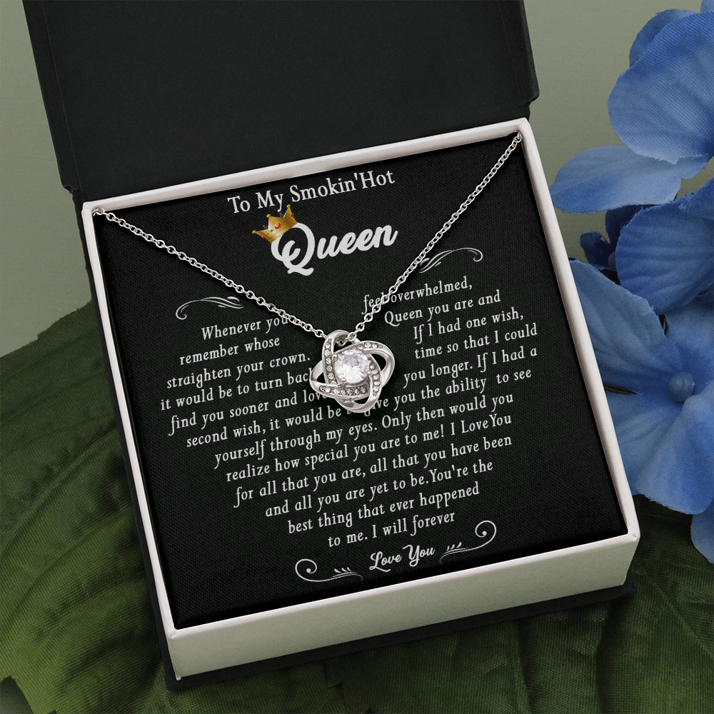 N369A To My Smokin Hot Queen Crown Necklace Gift For Wife Soulmate Valentines Day Gift