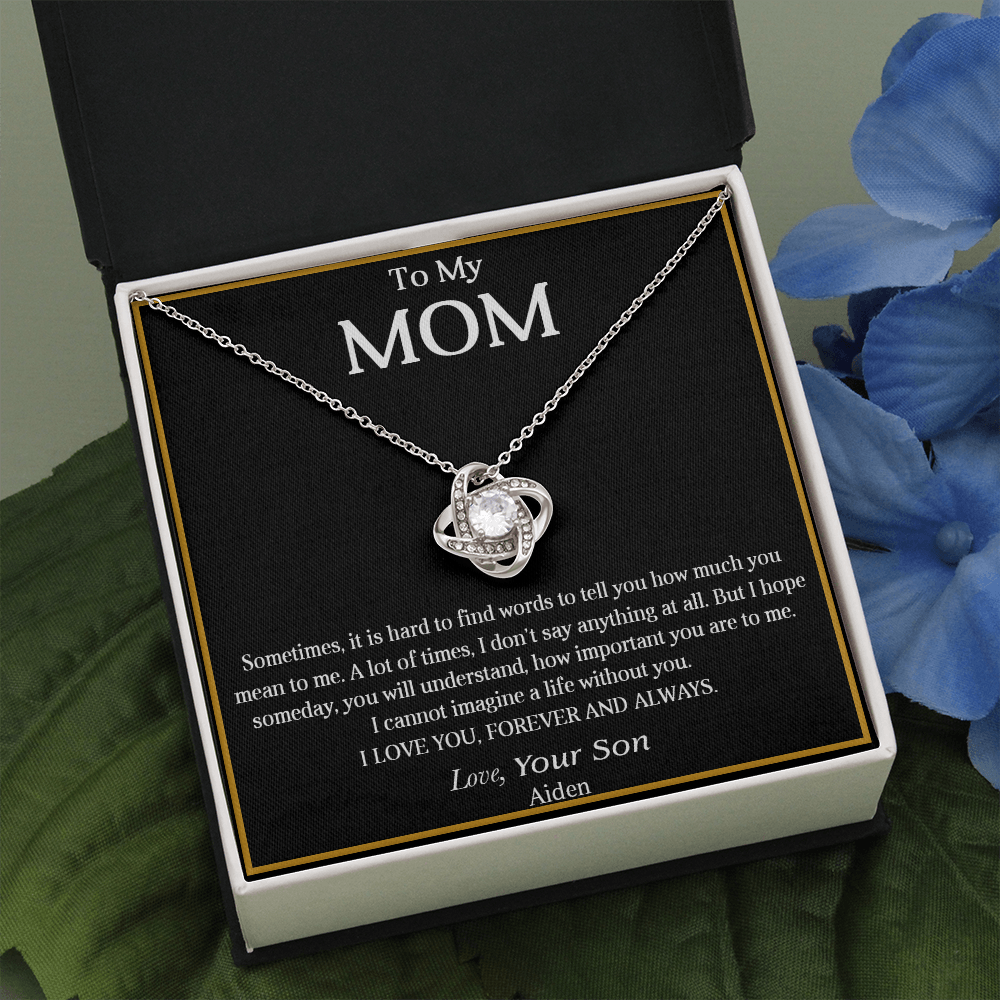aiden Necklace for Mom, Mama, Mother - Happy Mother's Day - From Son