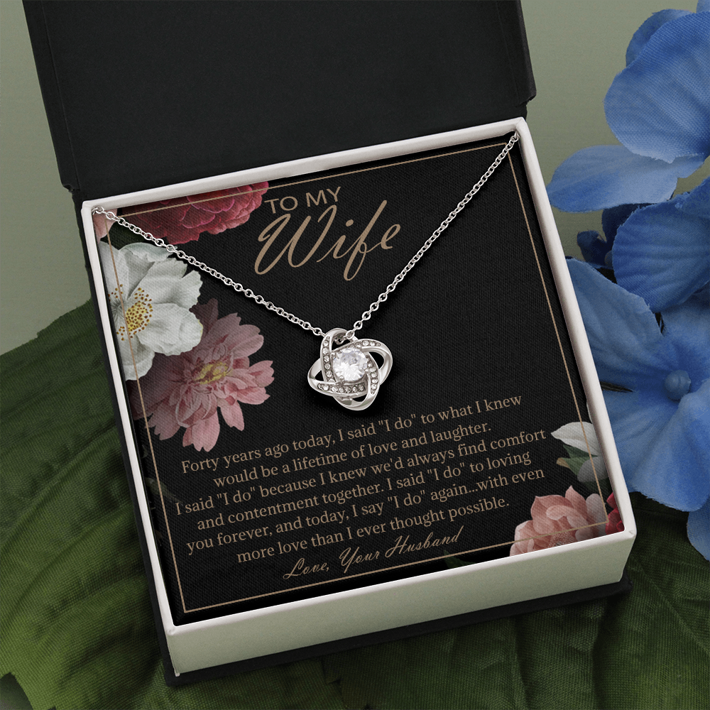 40th Anniversary Gifts For Wife Unique Card 40 Years Wedding Necklace Jewelry 334