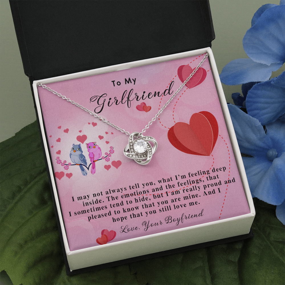 255A Necklace To My Girlfriend, Gift for Her From Boyfriend, Loving Couple Birds Gift