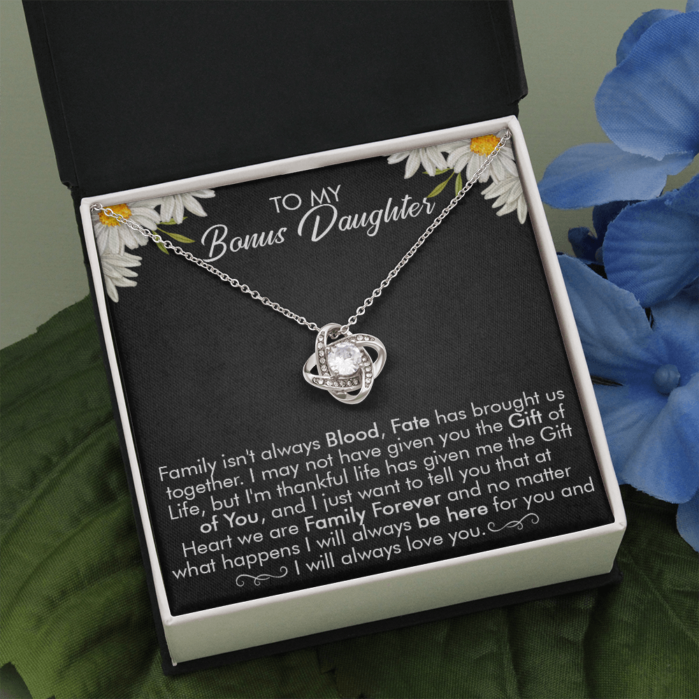 16A Necklace To My Bonus Daughter, Necklace Gift for Daughter/Her, Gift From Dad Mom
