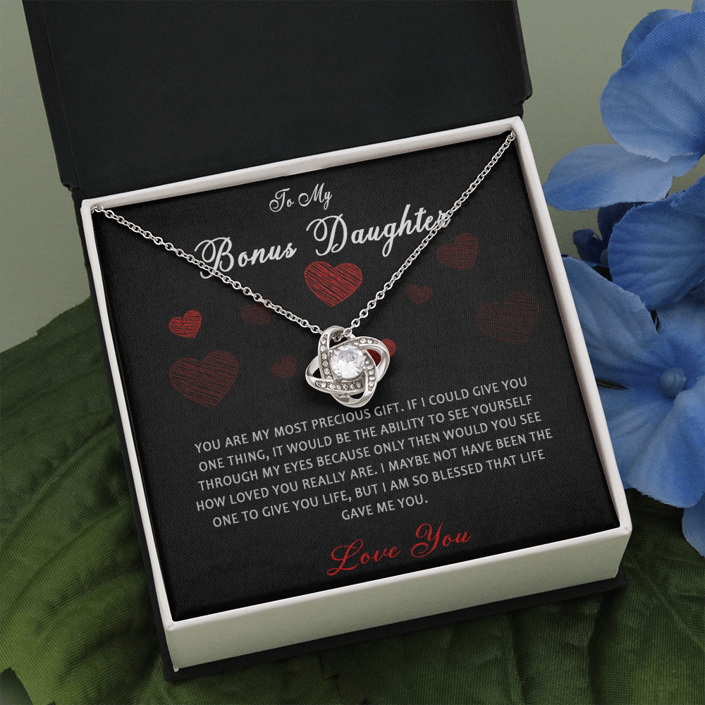 N361A To My Bonus Daughter Necklace, Step Daughter Gift From Stepdad, Stepmom