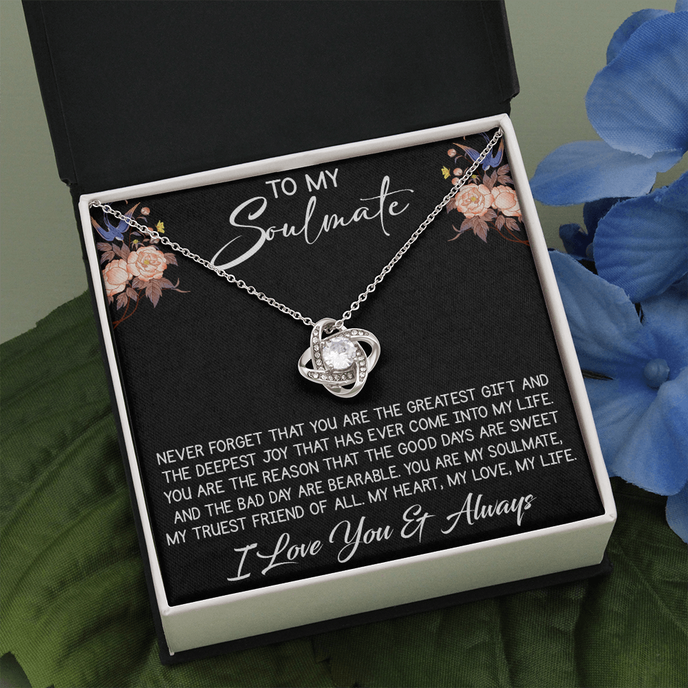 261 To My Soulmate Love Knot Necklace Engagement Jewelry for Future Wife