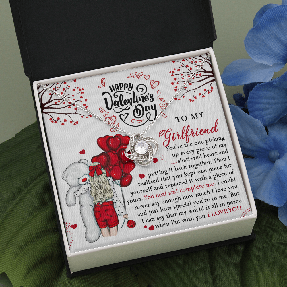 218A - Valentine Gift To my Girlfriend Knot Necklace from Boyfriend, Cute Love Gift