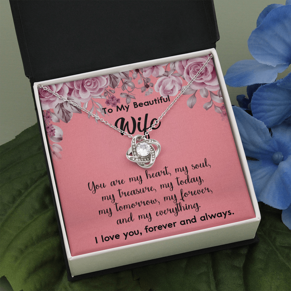 160A To My Beautiful Wife Necklace, Gift for Her, Valentine's Day Necklace Gift