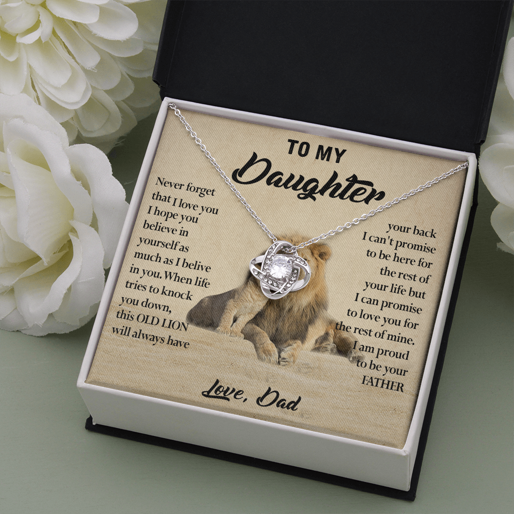 124A Necklace To My Daughter, Lion Daughter Birthday Gift from Lion Dad Necklace