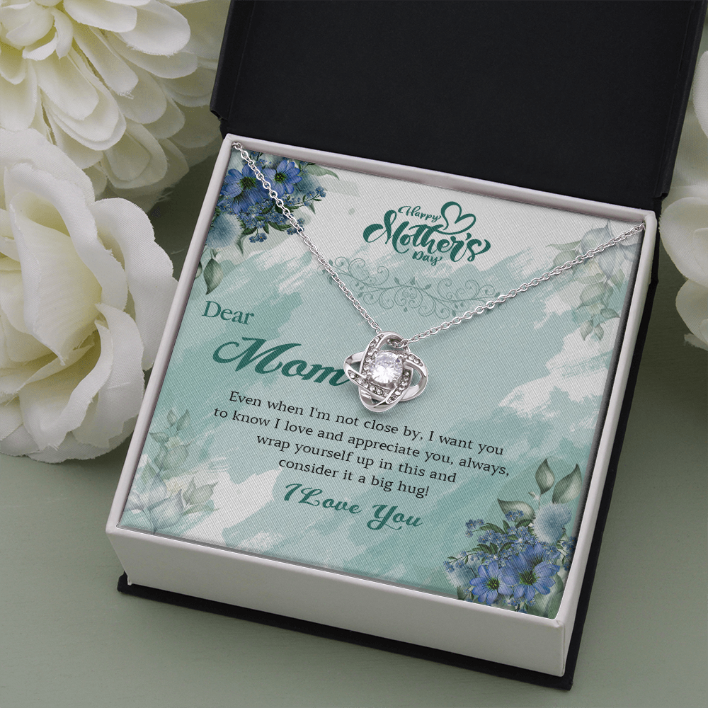 411A Dear Mom I Love You Necklace, Happy Mothers Day Gift Necklace, Necklace Gift Mom