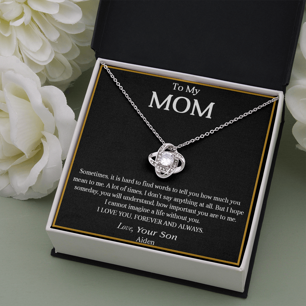 aiden Necklace for Mom, Mama, Mother - Happy Mother's Day - From Son