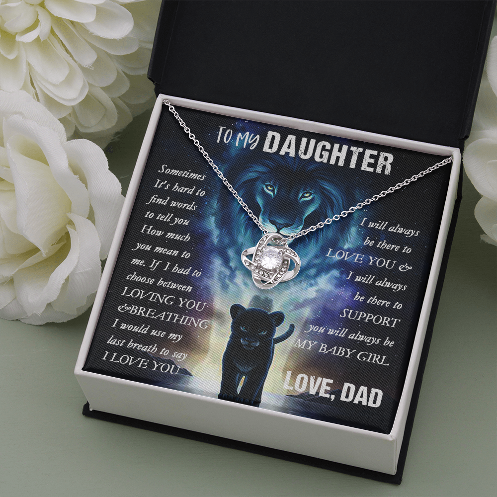 14A To my Lion Daughter Necklace, Lion Dad Gift for Daughter, My Baby Girl Necklace