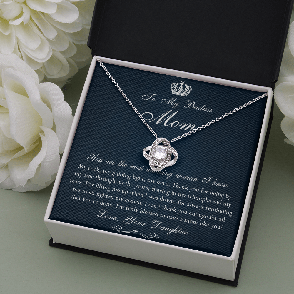 142A Necklace To My Badass Mom, Amazing Woman Necklace, I Love Mom Gift From Daughter