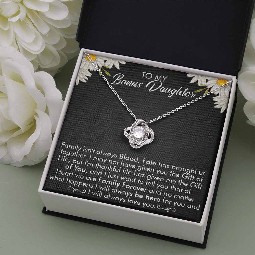 16A Necklace To My Bonus Daughter, Necklace Gift for Daughter/Her, Gift From Dad Mom