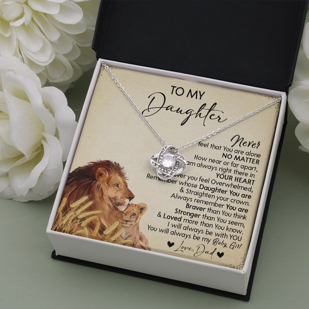 121A Necklace To My Daughter Gift From Lion Dad, You Are My Baby Girl, Birthday Gift