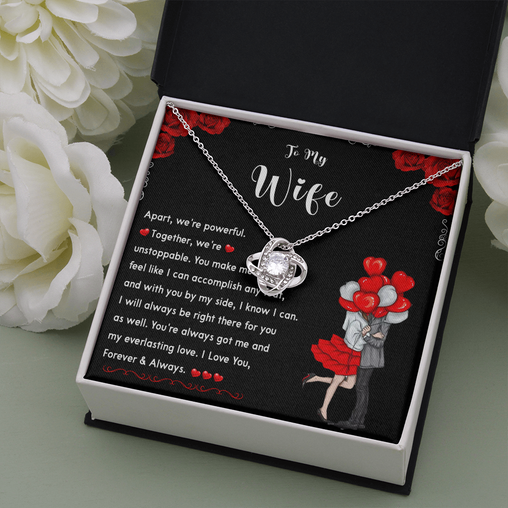 258A To My Wife Necklace, Couple In Love Necklace Gift for Her, I LOVE YOU Forever