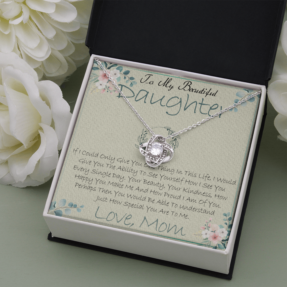 40A Daughter Necklace, To My Beautiful Daughter Necklace Gifts From Mom, Birthday
