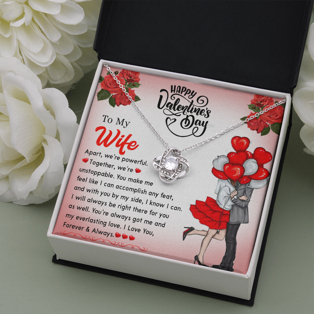 195A - Happy Valentine's Day Gift, Necklace To my Wife, I Love You Forever & Always