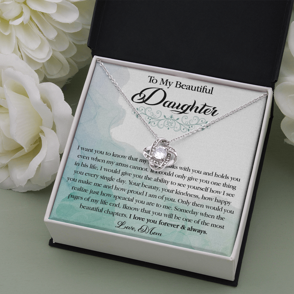 25A To My Beautiful Daughter Necklace, Gift Birthday From Mom For Daughter