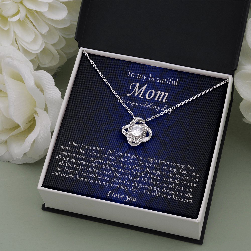 138A Necklace To My Beautiful Mom On My Wedding Day, I Love You Always Necklace Gift