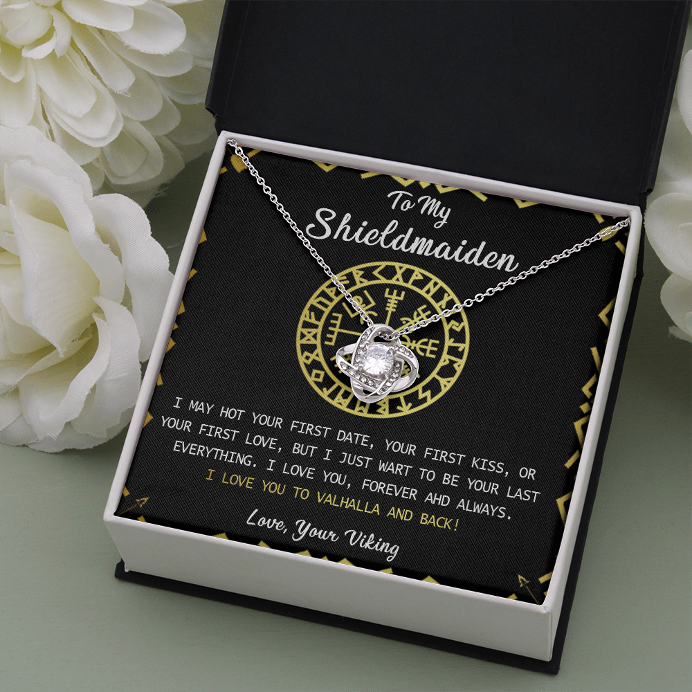 N373A To My Shieldmaiden Necklace, Lagertha Shield Necklace, Gift For Viking Wife