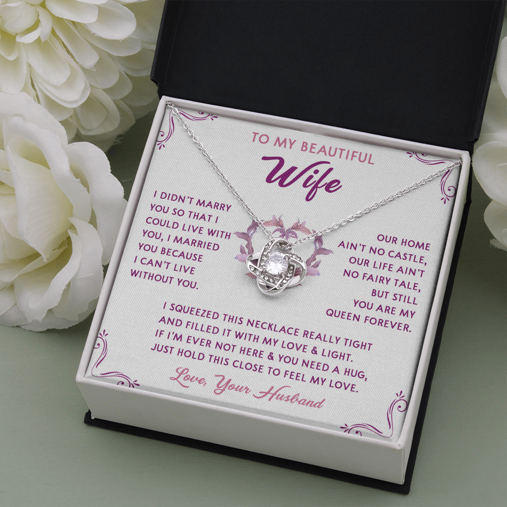168A Necklace Gift To My Beautiful Wife, Gift for Her From Husband, Valentine Gift