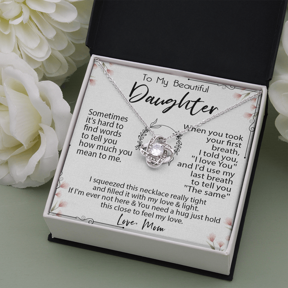19A Necklace To My Beautiful Daughter, Necklace Gift for Daughter/Her From Mom
