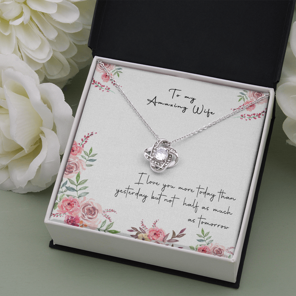 166A Necklace Gift To My Amazing Wife, Valentine Gift for Her, I LOVE YOU Forever