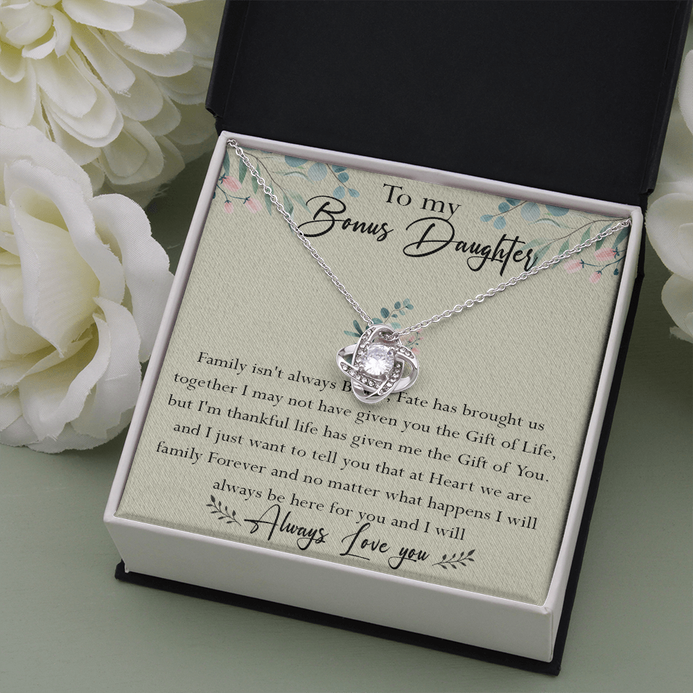 39A To My Bonus Daughter Necklace Family Isn't Always Blood Gift for Bonus Daughter