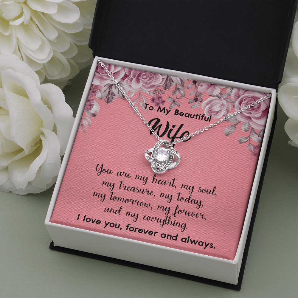 160A To My Beautiful Wife Necklace, Gift for Her, Valentine's Day Necklace Gift