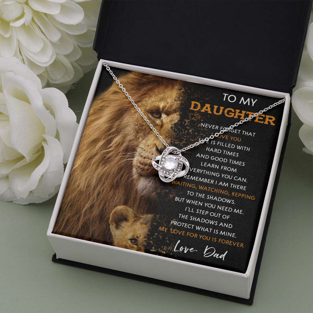 N377A To My Daughter Necklace, Gift For Daughter From Dad, Daughter And Father Lion