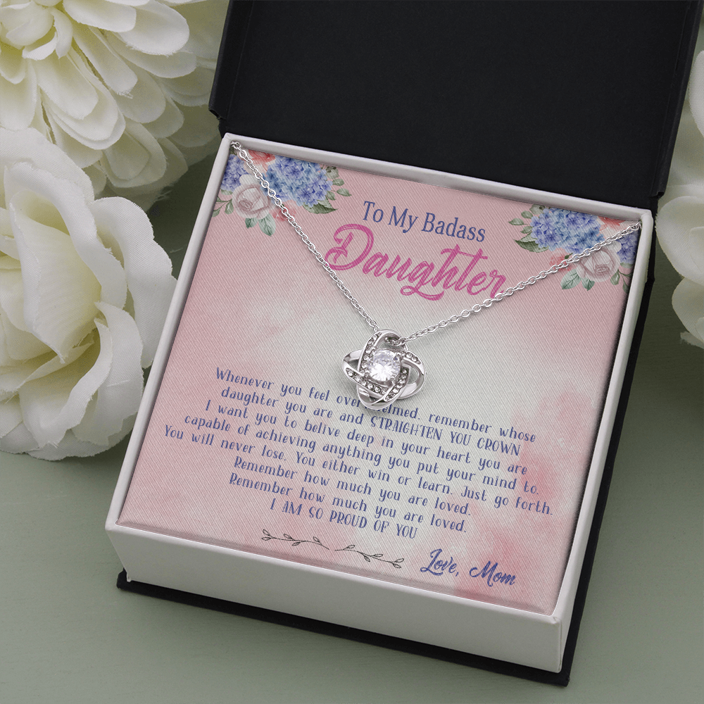 47A To My Badass Daughter Necklace From Mom, Badass Daughter Necklace Birthday