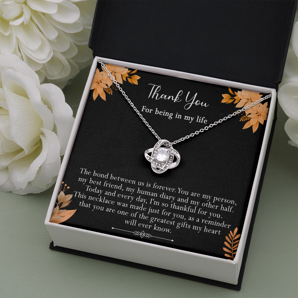416A Thank you gift, Best friend gift Necklace, Thank you for being in my life