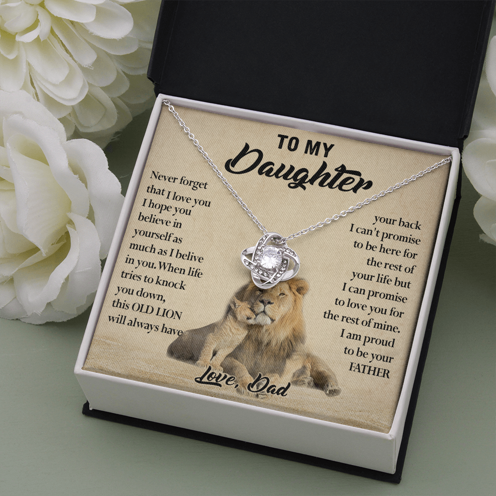 124A Necklace To My Daughter, Lion Daughter Birthday Gift from Lion Dad Necklace