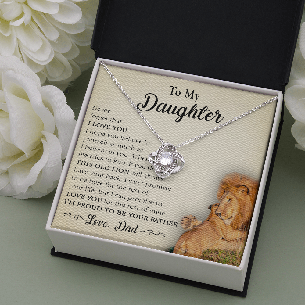 17A Necklace To My Lion Daughter, Necklace Gift for Daughter/Her, Gift From Lion Dad