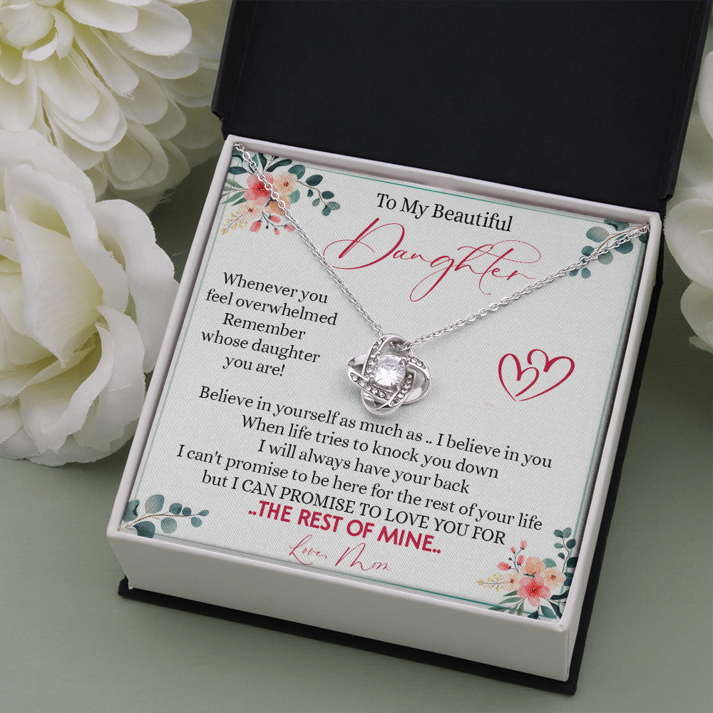 149A Necklace To My Beautiful Daughter, Daughter Birthday Gift from Mom, I Love You
