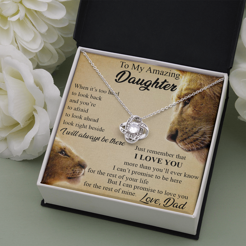 To My Amazing Daughter Love Knot Necklace, Birthday Gift Father to Daughter 492