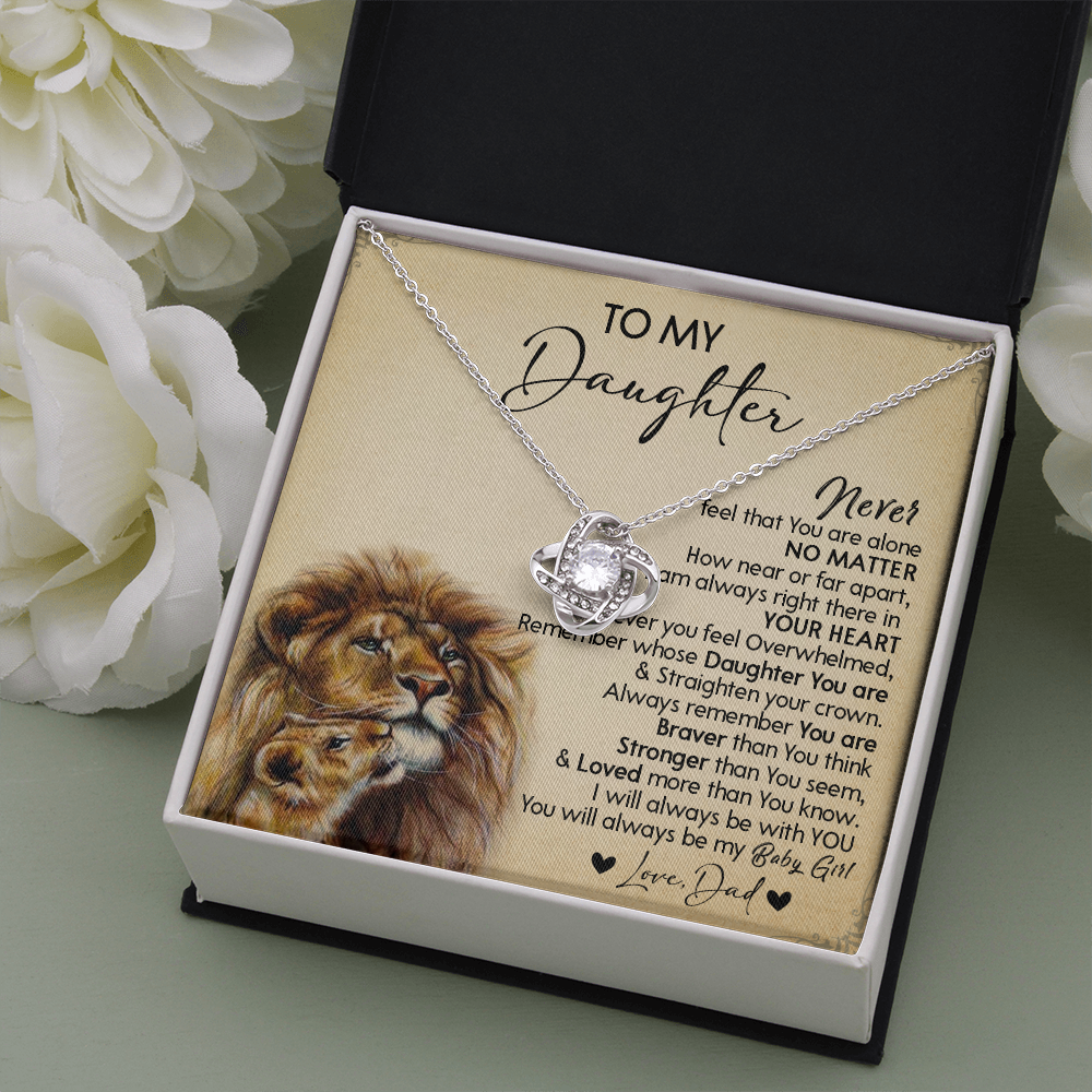 128A Necklace To My Daughter, Gift for Daughter, Birthday Gift, Lion Dad Necklace
