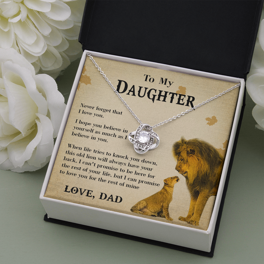 127A Necklace To My Daughter Lion, Daughter Birthday Gift, Lion Dad Necklace Gift