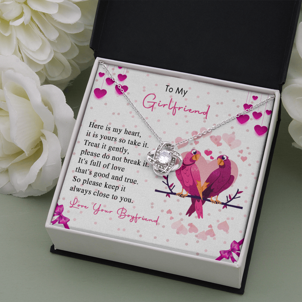257A Loving Couple Birds Necklace To My Girlfriend, Gift for Her From Boyfriend