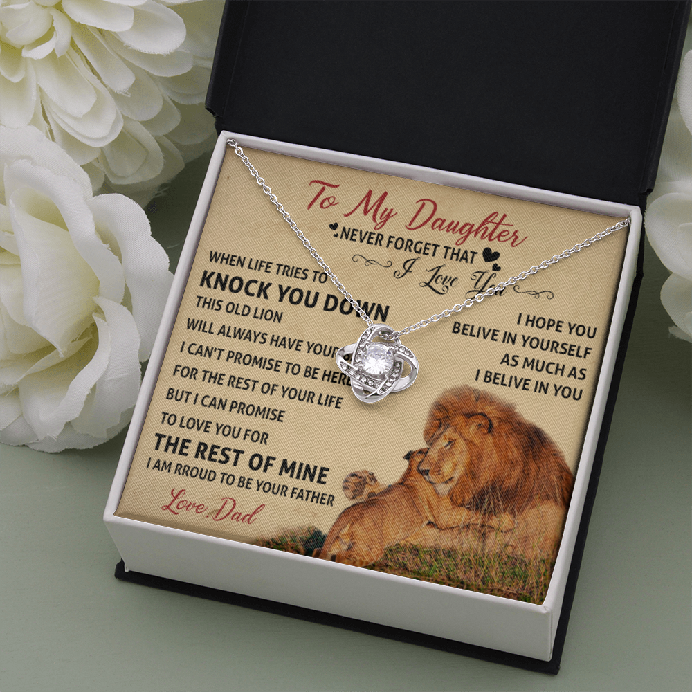 To my Daughter I Love You Necklace Lion Dad 513