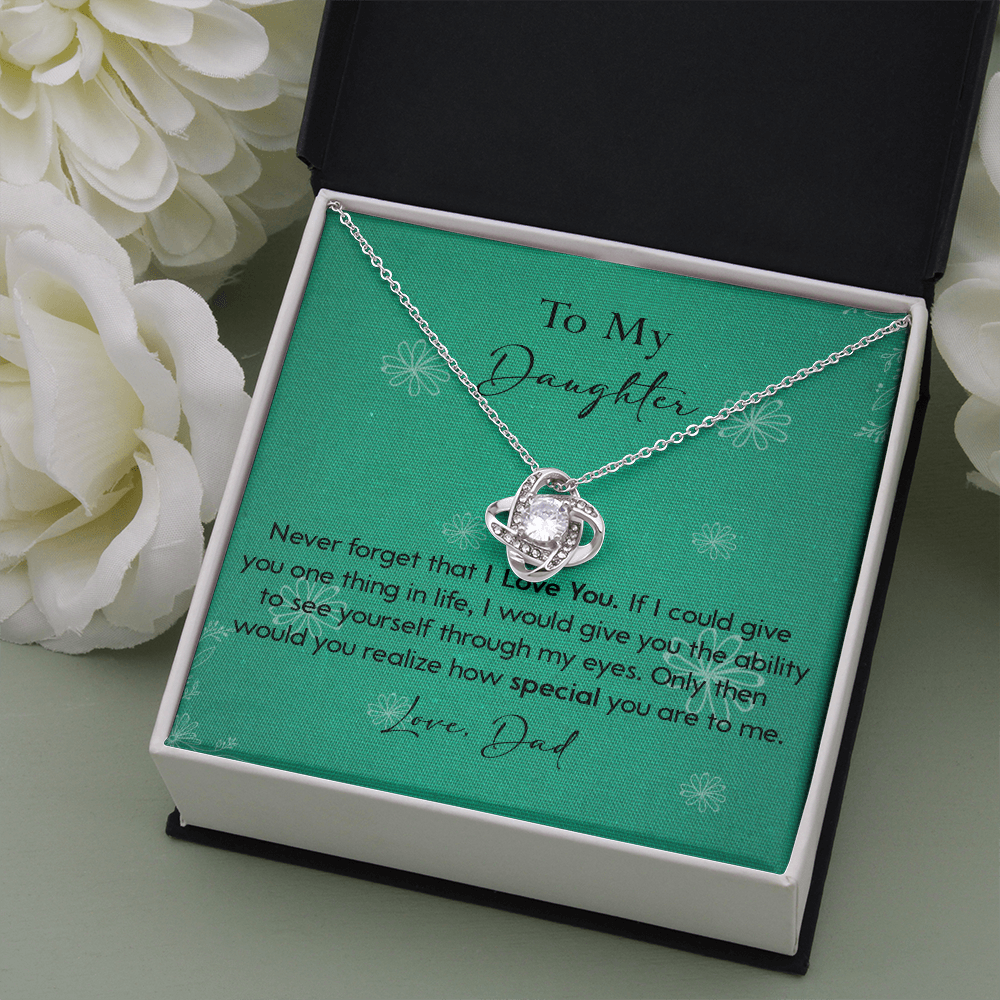 120A Necklace To My Daughter Gift From Dad, Never Forget That I LOVE YOU, Birth Gift